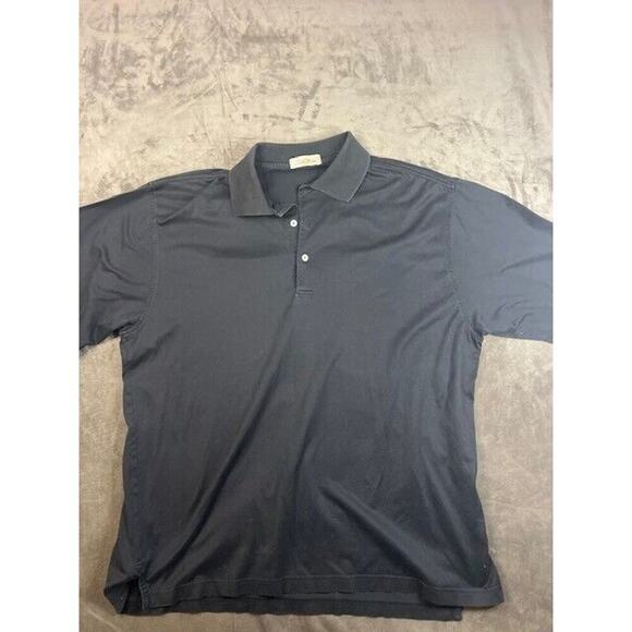 Peter Millar Men's Black Solid Performance Jersey Polo Shirt Size Large - Picture 1 of 5